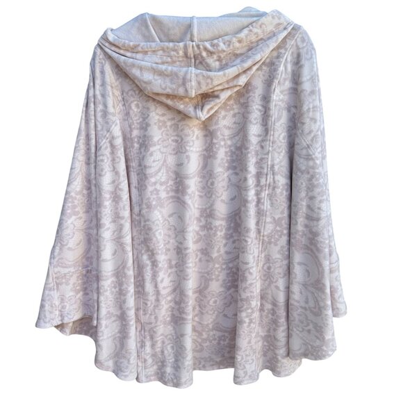 Simply Vera Wang Wondrous Sleepwear Fleece Hooded Poncho Sweatshirt L/XL Floral - Picture 4 of 10